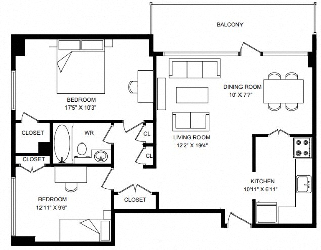 Floor plan layout diagram for 2F